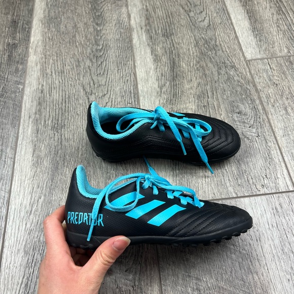 Adidas Kids Black/Blue Soccer Cleats - Picture 7 of 14